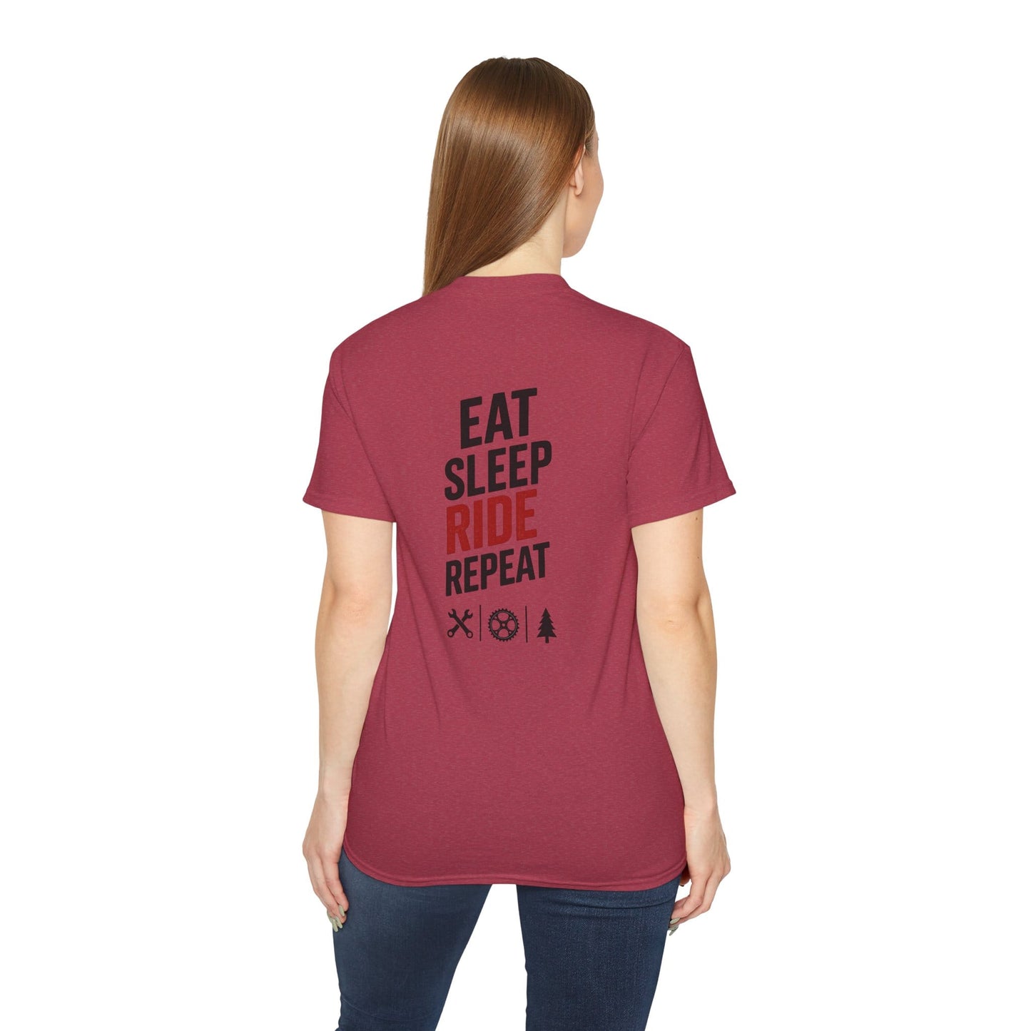 TeeFEVA T-Shirt Eat Sleep Ride Repeat T‑Shirt — Mountain Biking /MTB Tee