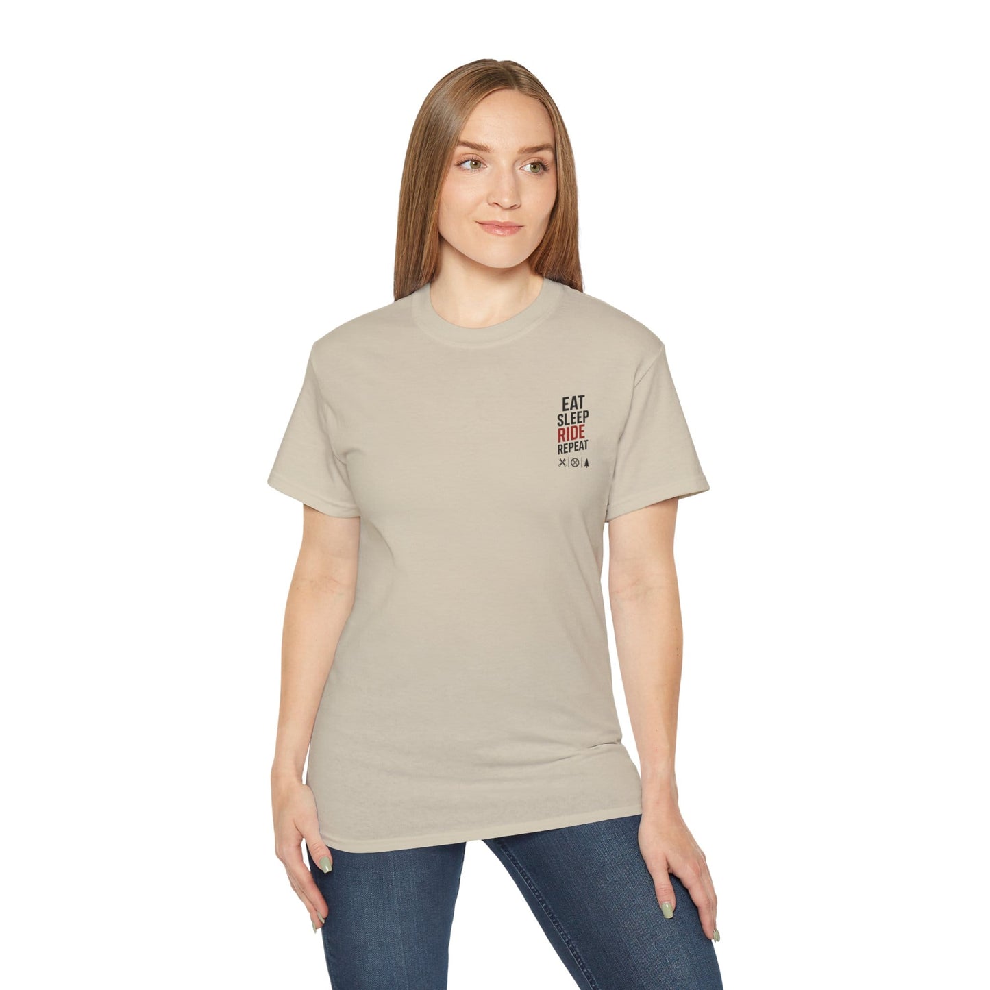 TeeFEVA T-Shirt Eat Sleep Ride Repeat T‑Shirt — Mountain Biking /MTB Tee