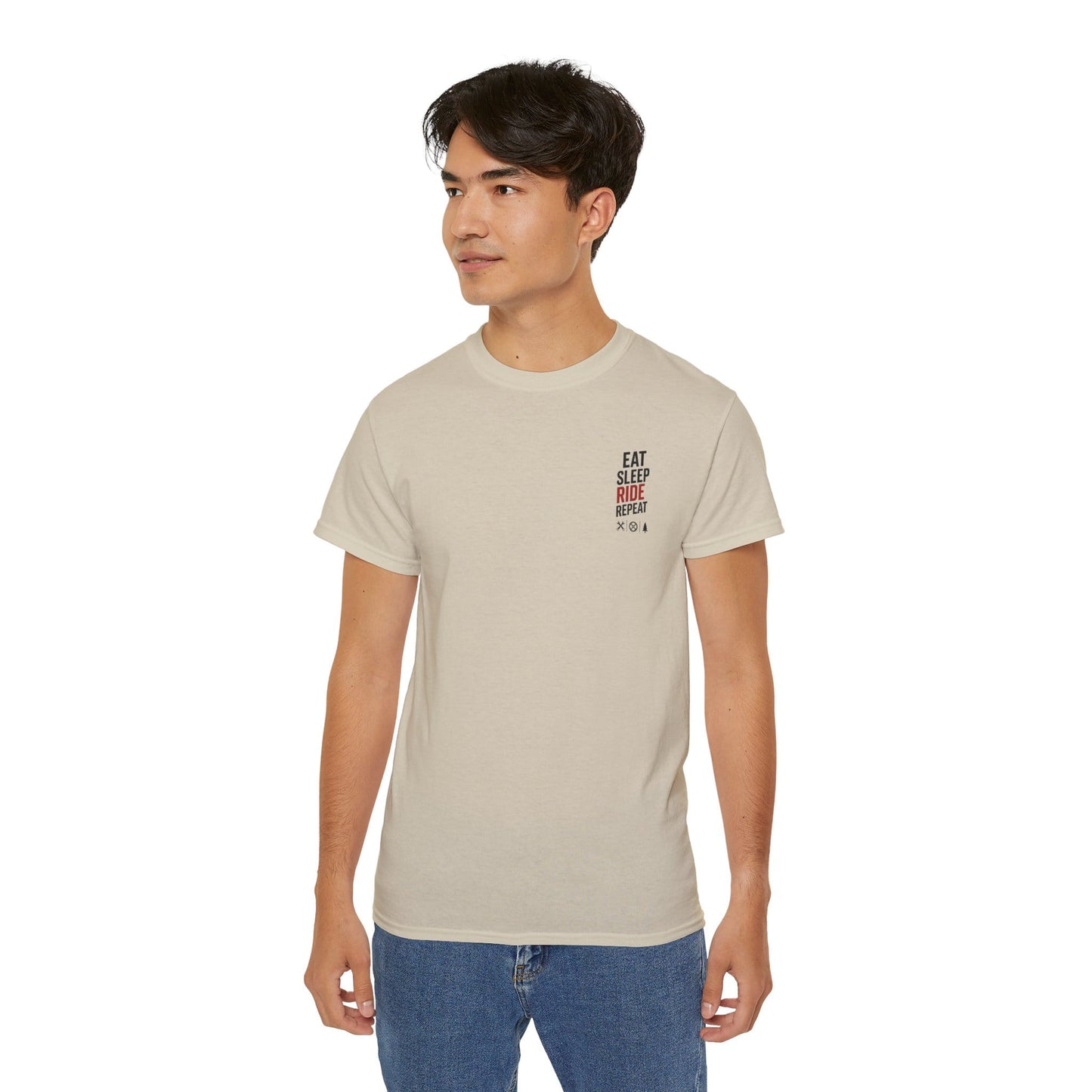 TeeFEVA T-Shirt Eat Sleep Ride Repeat T‑Shirt — Mountain Biking /MTB Tee