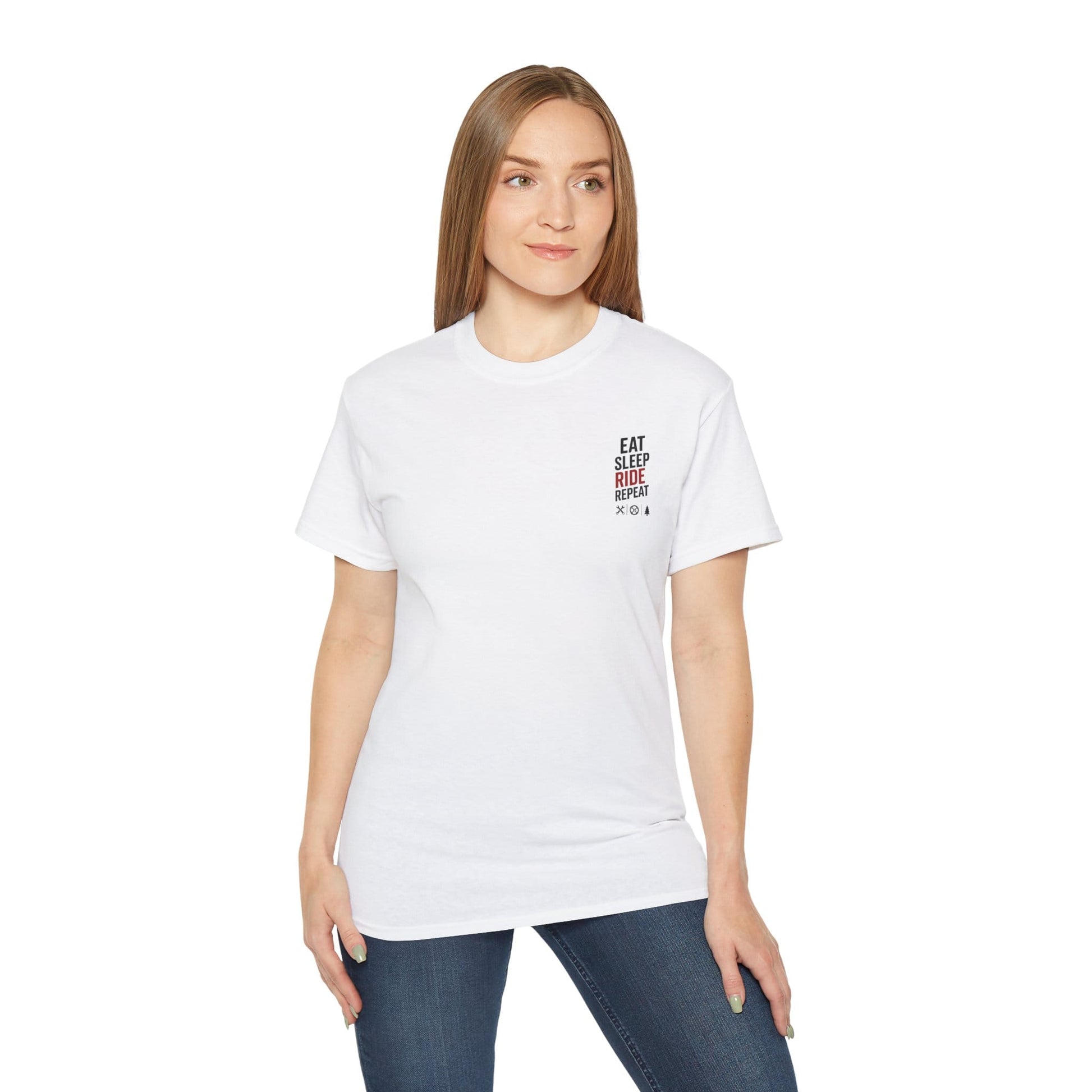 TeeFEVA T-Shirt Eat Sleep Ride Repeat T‑Shirt — Mountain Biking /MTB Tee