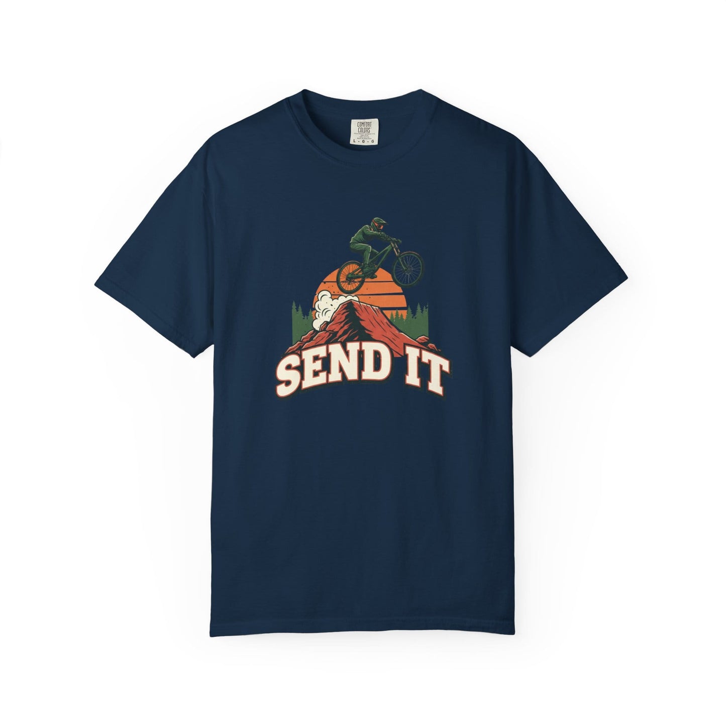 TeeFEVA T-Shirt "Send It" - Mountain Bike T-Shirt — Vintage MTB Graphic Tee for Mountain Bikers Everywhere