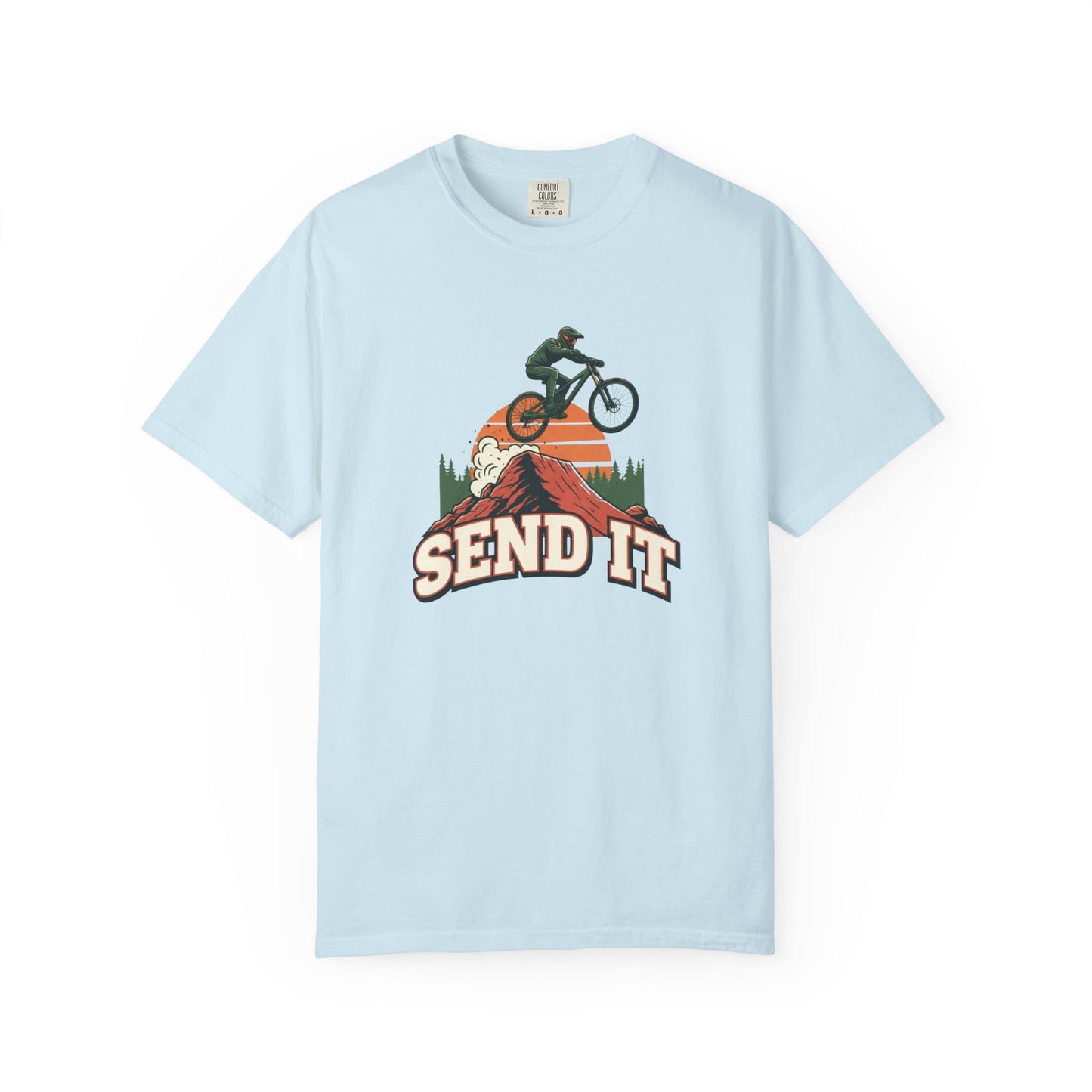 TeeFEVA T-Shirt "Send It" - Mountain Bike T-Shirt — Vintage MTB Graphic Tee for Mountain Bikers Everywhere