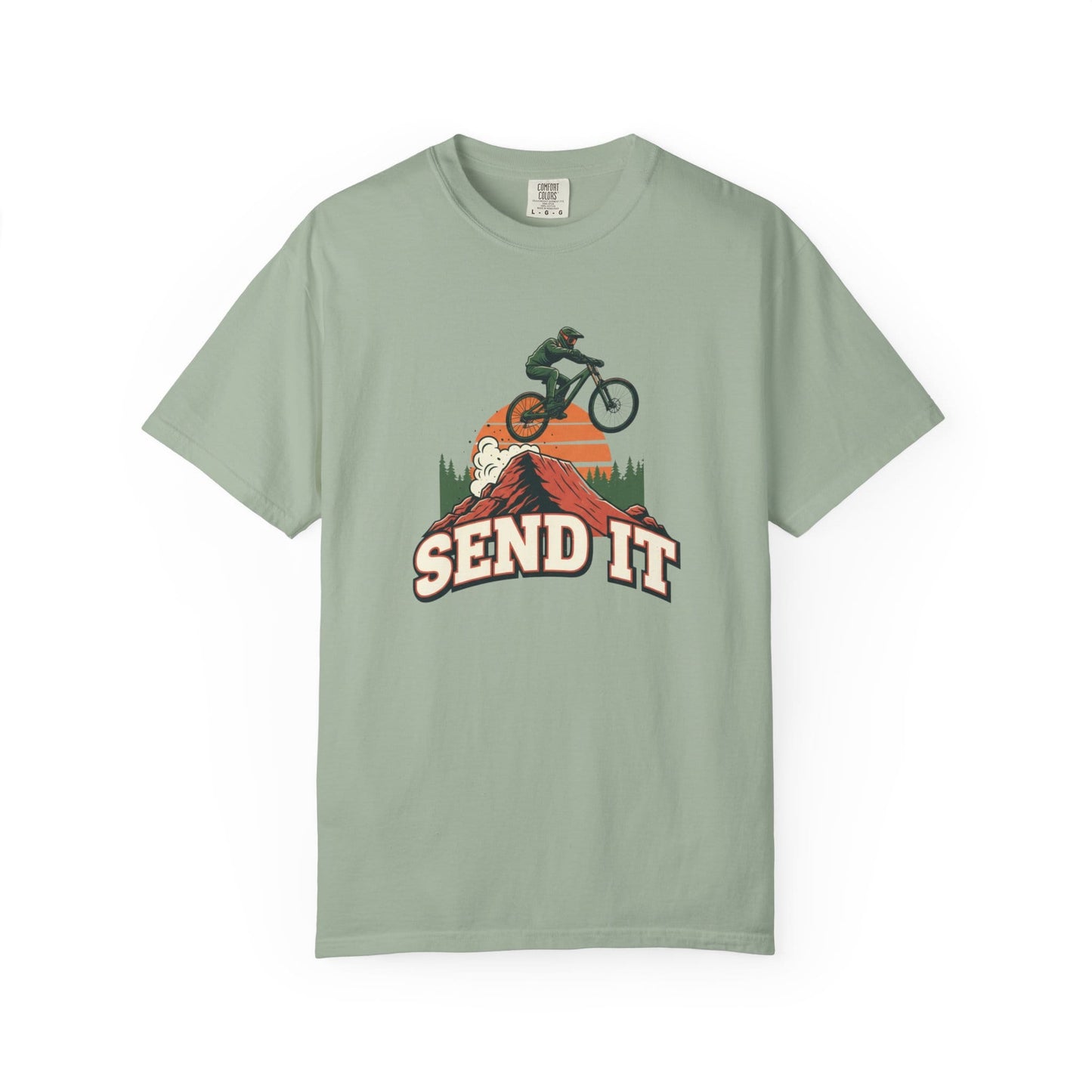 TeeFEVA T-Shirt "Send It" - Mountain Bike T-Shirt — Vintage MTB Graphic Tee for Mountain Bikers Everywhere