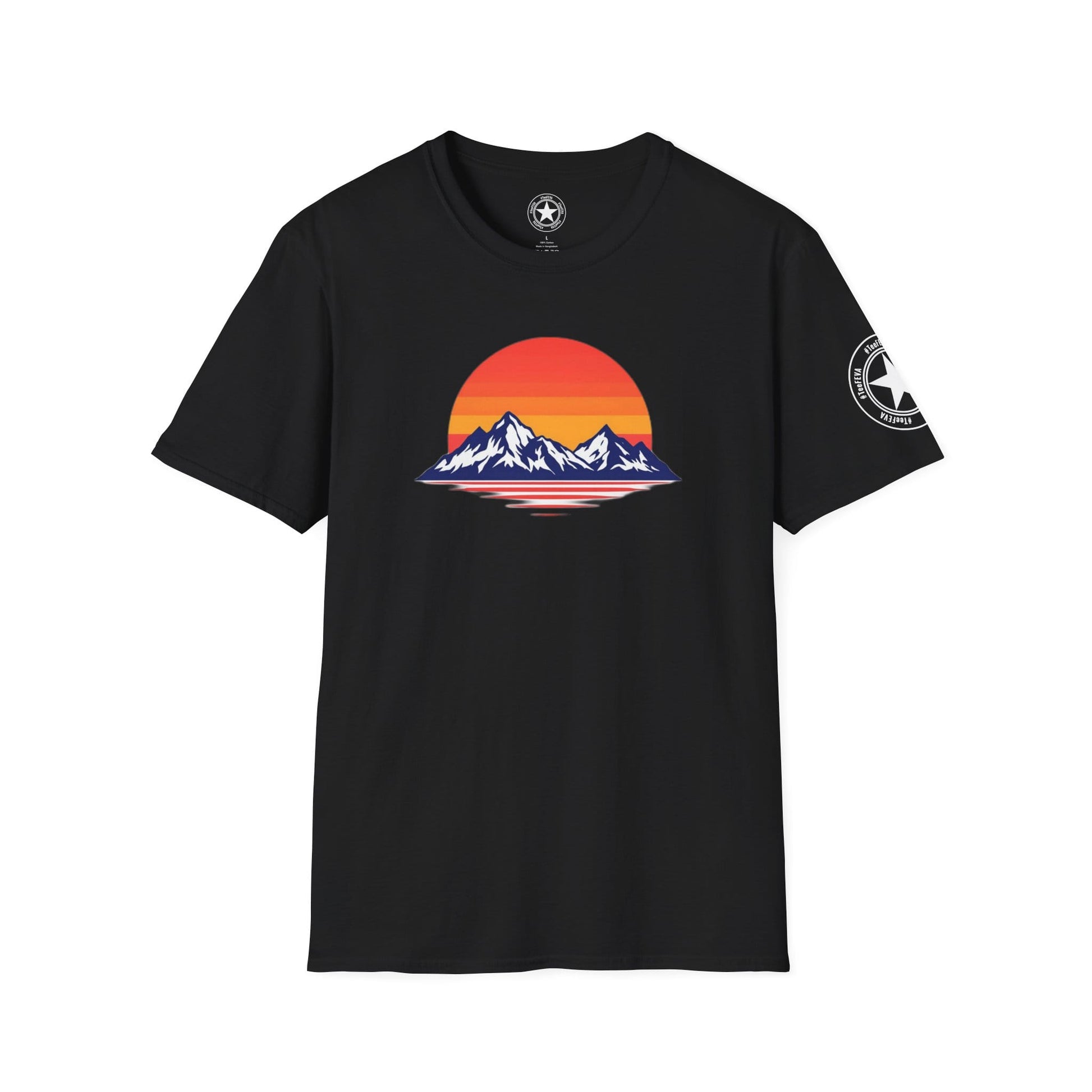 TeeFEVA T-Shirt Sunset Mountain T‑Shirt — Retro Sunset Peaks Graphic Tee