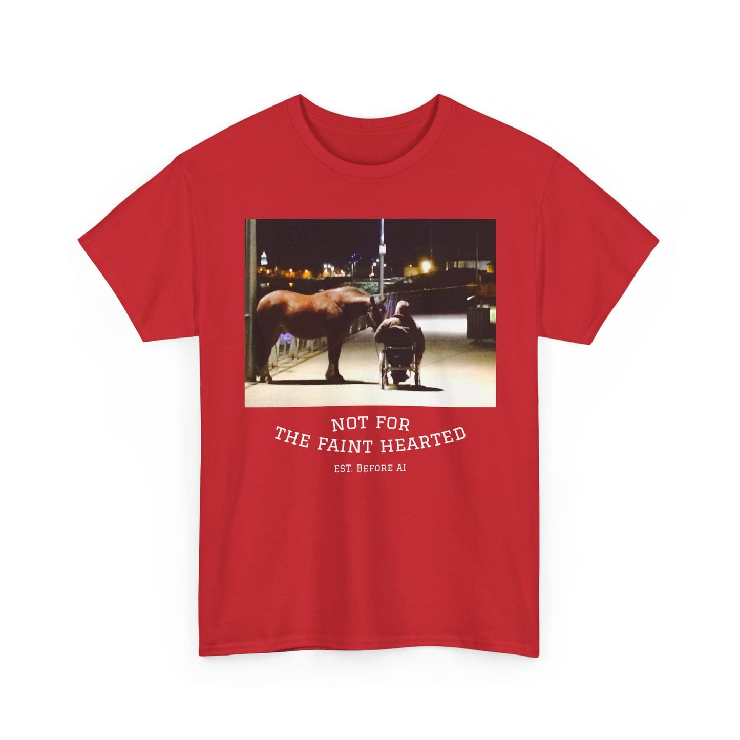 TeeFEVA T-Shirt Vintage Personal Memory Photo Tee — "Not For The Faint Hearted" (Est. Before AI)