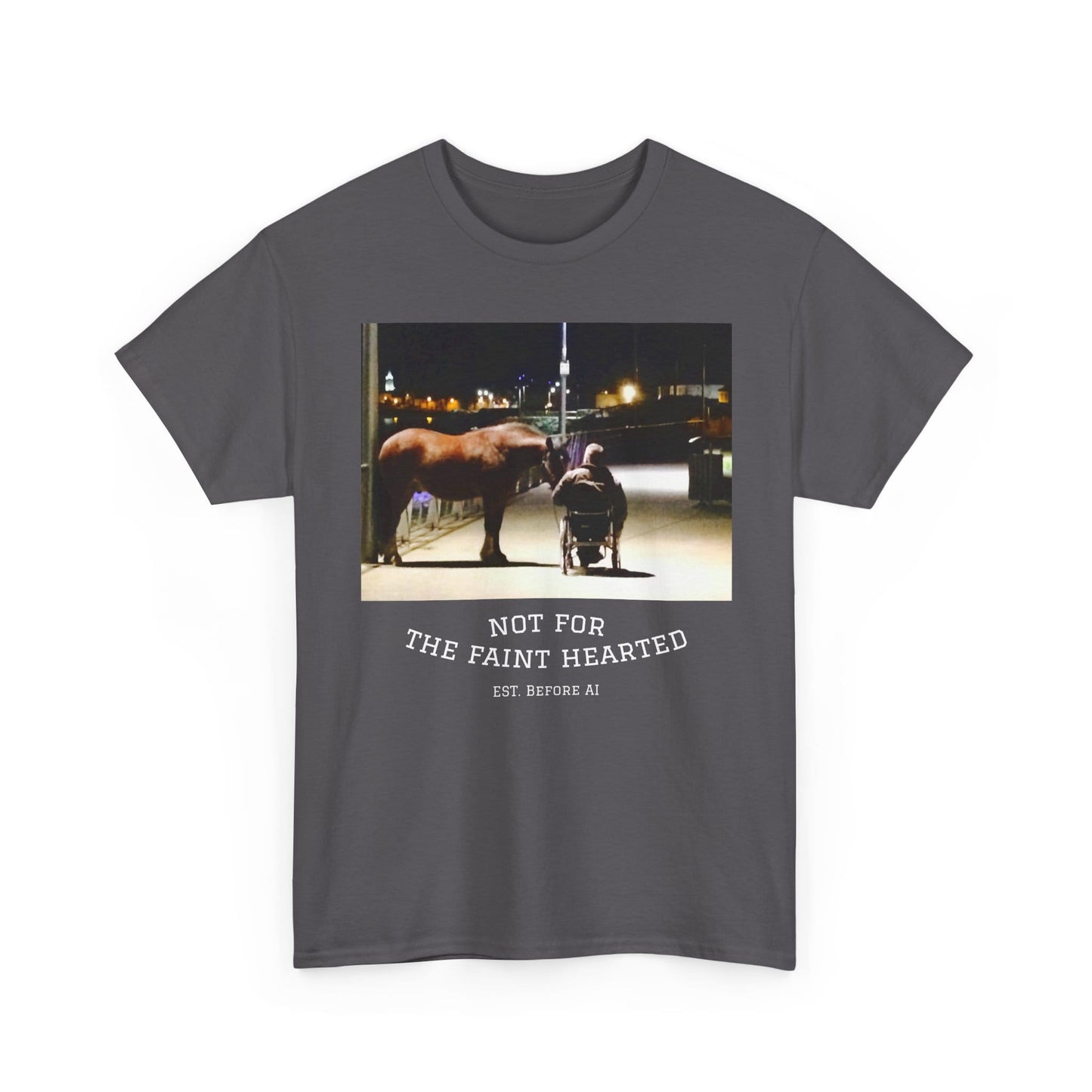 TeeFEVA T-Shirt Vintage Personal Memory Photo Tee — "Not For The Faint Hearted" (Est. Before AI)