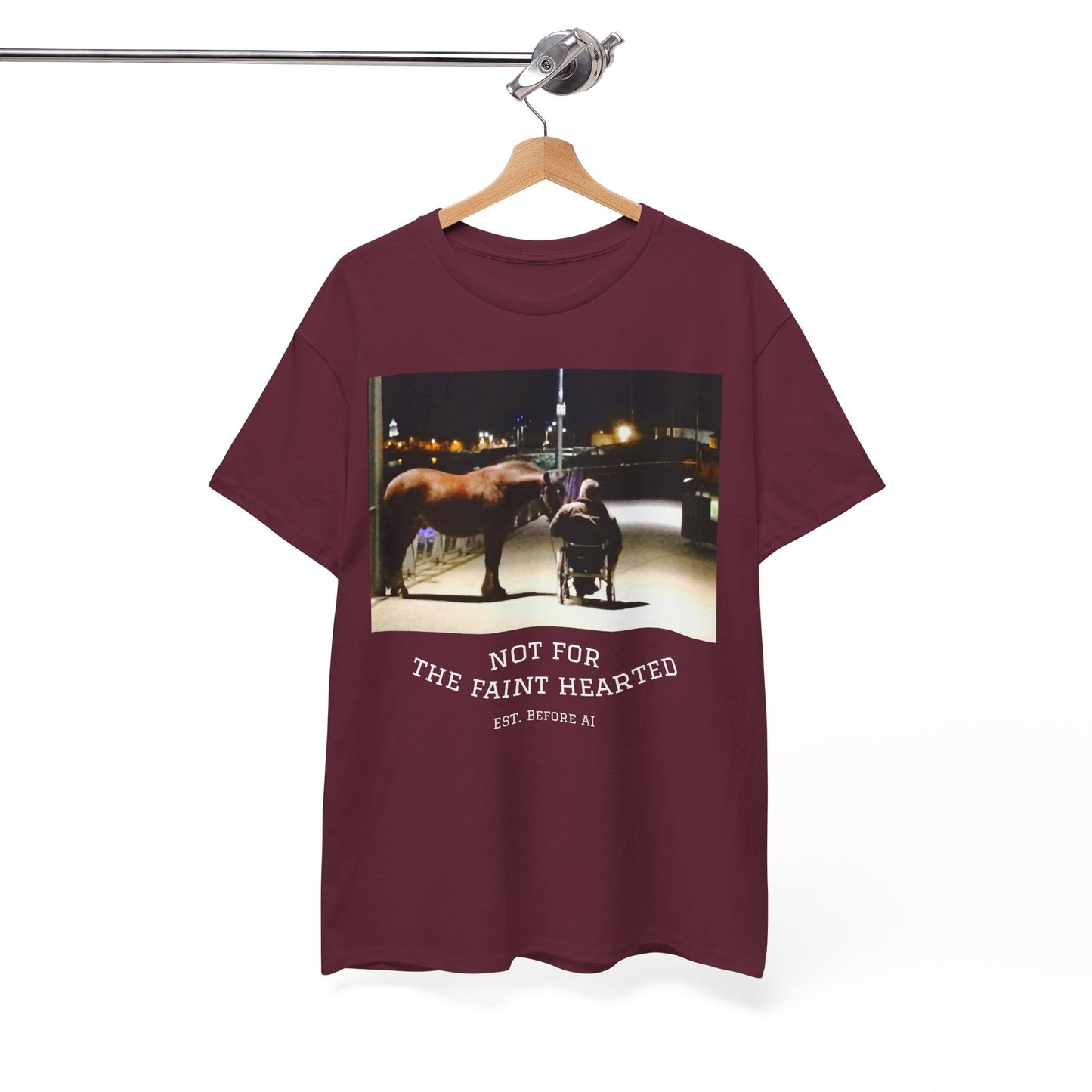 TeeFEVA T-Shirt Vintage Personal Memory Photo Tee — "Not For The Faint Hearted" (Est. Before AI)