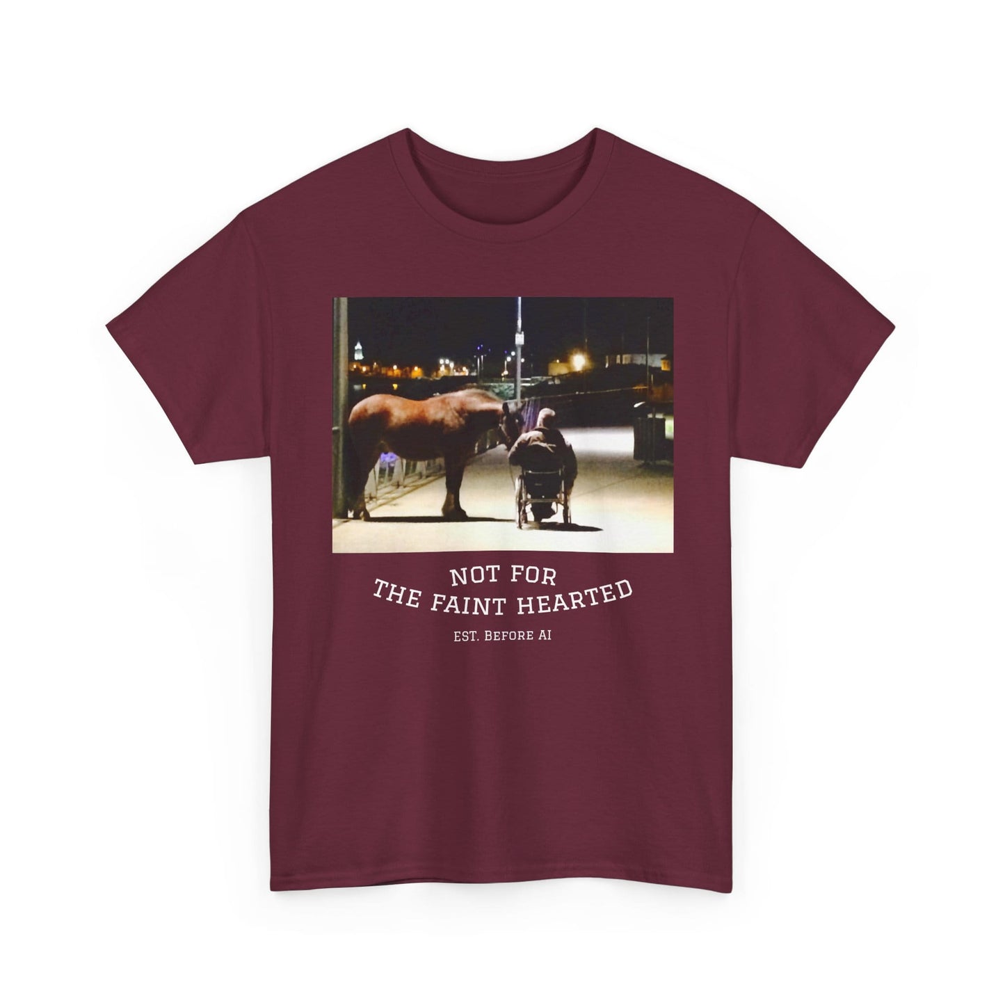 TeeFEVA T-Shirt Vintage Personal Memory Photo Tee — "Not For The Faint Hearted" (Est. Before AI)