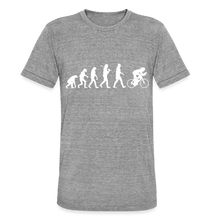 Load image into Gallery viewer, TeeFEVA Unisex Tri-Blend T-Shirt | Bella &amp; Canvas Unisex Tri-Blend T-Shirt - Evolution Bike