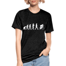 Load image into Gallery viewer, TeeFEVA Unisex Tri-Blend T-Shirt | Bella &amp; Canvas Unisex Tri-Blend T-Shirt - Evolution Bike