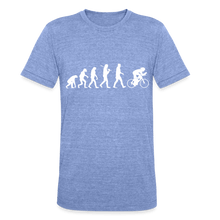 Load image into Gallery viewer, TeeFEVA Unisex Tri-Blend T-Shirt | Bella &amp; Canvas Unisex Tri-Blend T-Shirt - Evolution Bike