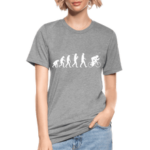 Load image into Gallery viewer, TeeFEVA Unisex Tri-Blend T-Shirt | Bella &amp; Canvas Unisex Tri-Blend T-Shirt - Evolution Bike