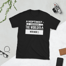 Load image into Gallery viewer, TeeFEVA T-Shirts Funny Beer T-Shirt, The Hoptomist - The Worlds A Better Place With Beer...
