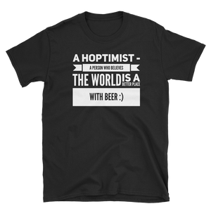TeeFEVA T-Shirts Funny Beer T-Shirt, The Hoptomist - The Worlds A Better Place With Beer...