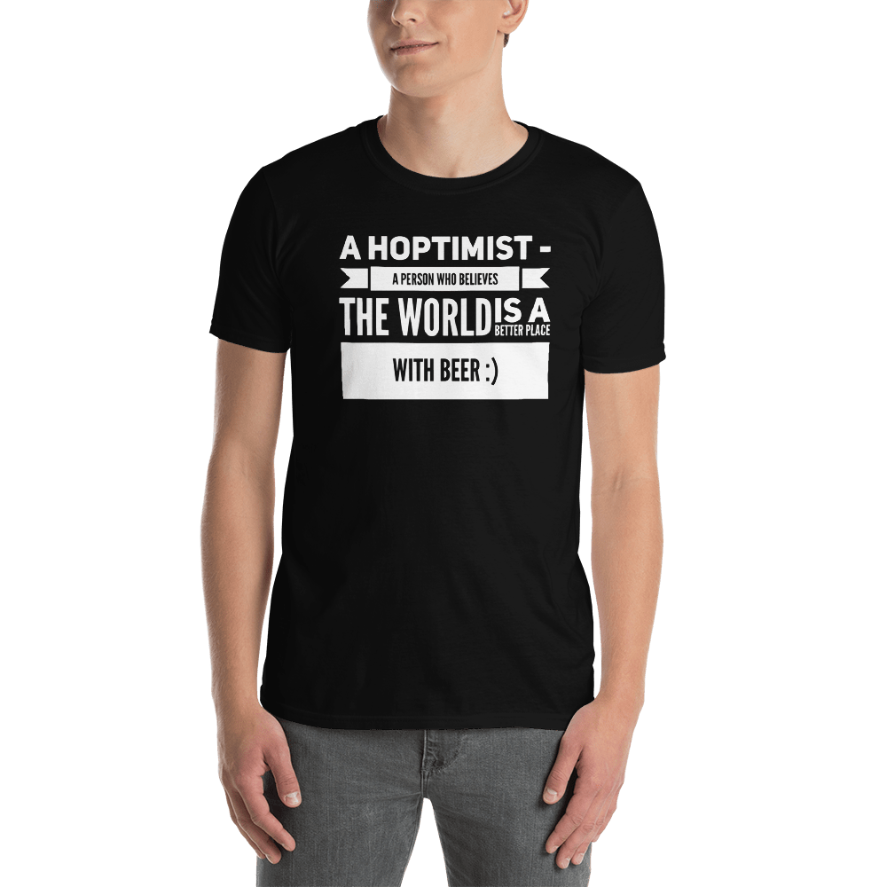 TeeFEVA T-Shirts Funny Beer T-Shirt, The Hoptomist - The Worlds A Better Place With Beer...