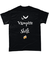 Load image into Gallery viewer, TeeFEVA T-Shirts We Love The Vampire Shift - White on