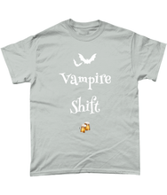 Load image into Gallery viewer, TeeFEVA T-Shirts We Love The Vampire Shift - White on