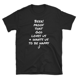 TeeFEVA The Red Lion Pub Parkgate | Beer, Proof God Wants Us To Be Happy | Blank back