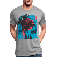 Load image into Gallery viewer, TeeFEVA Unisex Tri-Blend T-Shirt | Bella &amp; Canvas Unisex Summer T-Shirt | Palms on blue sky