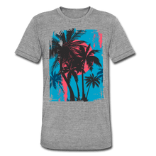 Load image into Gallery viewer, TeeFEVA Unisex Tri-Blend T-Shirt | Bella &amp; Canvas Unisex Summer T-Shirt | Palms on blue sky