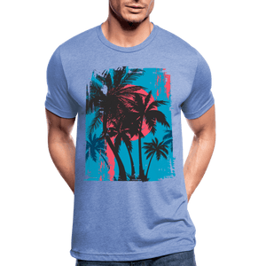 TeeFEVA Unisex Tri-Blend T-Shirt | Bella & Canvas Unisex Summer T-Shirt | Palms on blue sky