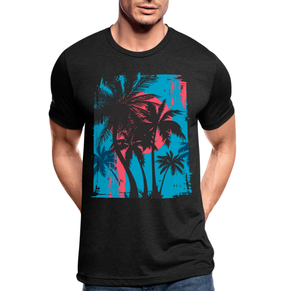 TeeFEVA Unisex Tri-Blend T-Shirt | Bella & Canvas Unisex Summer T-Shirt | Palms on blue sky