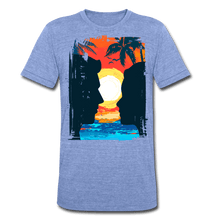 Load image into Gallery viewer, TeeFEVA Unisex Tri-Blend T-Shirt | Bella &amp; Canvas Unisex Summer T-Shirt | Silhouette yellow sun
