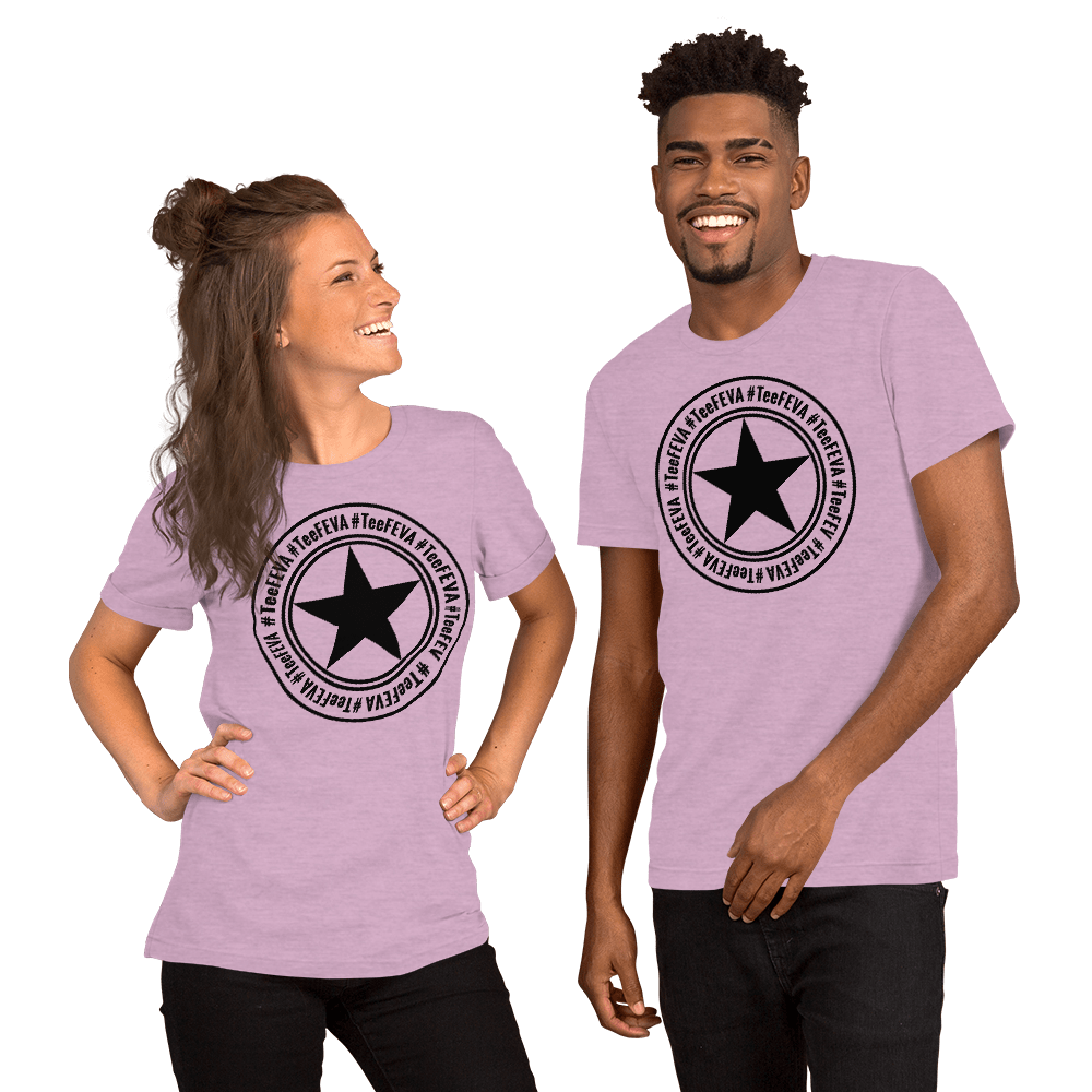 TeeFEVA Unisex TShirt | 8 Point TeeFEVA Black Stamp | Multi Tee Colours (MTC)